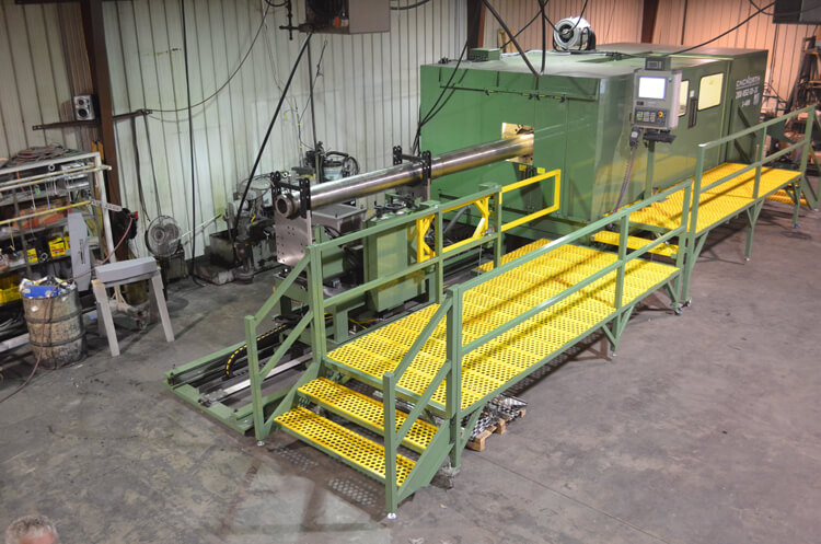 A Custom Engineered CNC North Tank Barrel (Very Large Part) Machine Loader
